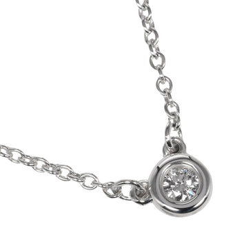 TIFFANY&Co. Visor Yard Necklace 925 Silver Diamond Approx. 1.6g