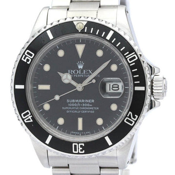 ROLEXPolished  Submariner Triple Zero Steel Automatic Mens Watch 168000 BF563983