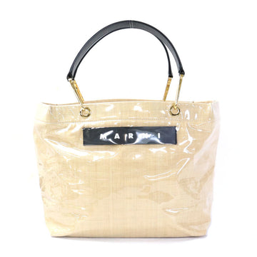 MARNI Shoulder Bag GLOSSY GRIP PVC/Raffia/Leather Natural x Black Ladies BMMP0013Q1