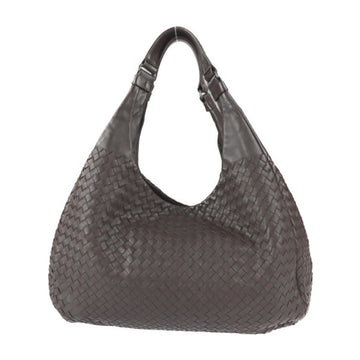 BOTTEGA VENETA Campana Large Intrecciato Shoulder Bag 124864 V0016 Leather Dark Brown Handbag Semi