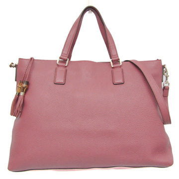 GUCCI Bamboo Fringe 365345 Women,Men Leather,Bamboo Handbag,Shoulder Bag Pink Red