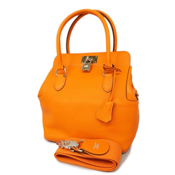 HERMES Handbag Tool Box 20 N Engraved Swift Orange Ladies