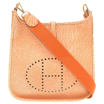 Hermes Evelyn PM Buffle Skipper Orange  F Engraved Shoulder Bag