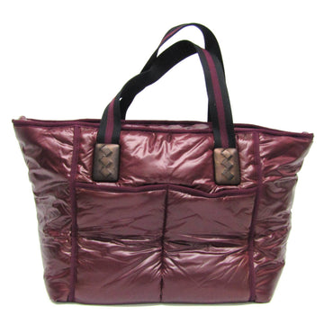 BOTTEGA VENETA Women's Leather,Nylon Handbag Black,Bordeaux