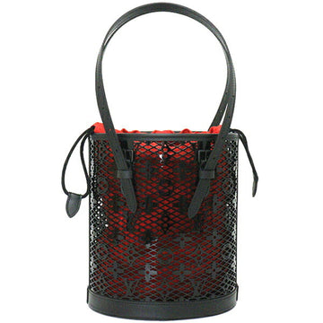 LOUIS VUITTON Bucket PM Shoulder Bag Handbag Monogram Lace Leather Patent Calf N20352 Black Red Hardware