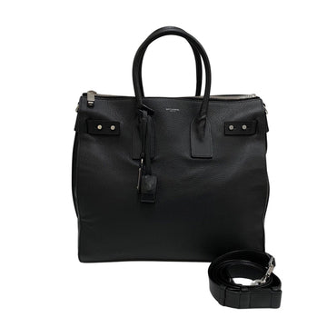 YVES SAINT LAURENT SAINT LAURENT PARIS Sac de Jour North/South Leather 2way Handbag Shoulder Bag Black 18750