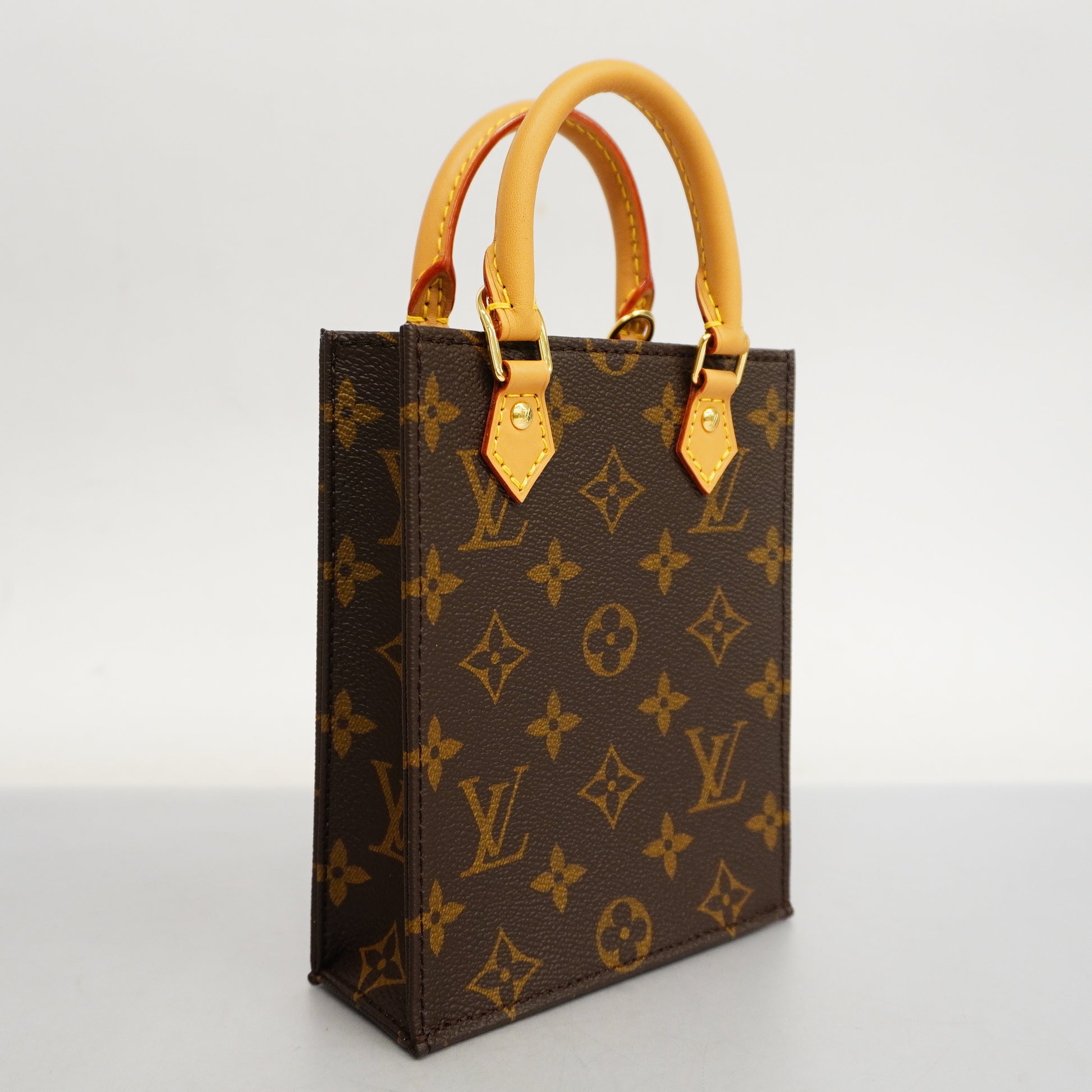 Auth Louis Vuitton Monogram 2way Bag Petite Sac Plastic M81295
