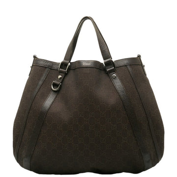 GUCCI GG Canvas Handbag 268641 Brown Leather Women's