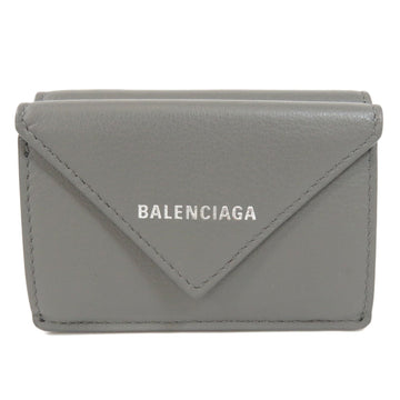 Balenciaga 391446 Paper Mini Wallet Bi-Fold Calf Ladies