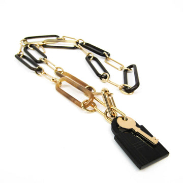 Hermes Amulet Cadena Key Buffalo Horn,Metal Women's Pendant Necklace (Beige,Black,Gold,Gray)