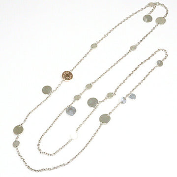 HERMES confetti serie necklace long K18PG+SV AG925 pink gold AU750 silver