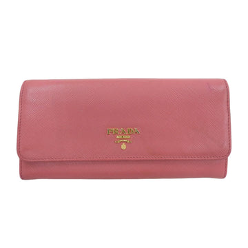 PRADA long wallet Saffiano leather pink 1MH132