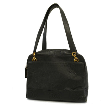 CHANELAuth  Shoulder Bag Triple Coco Women's Leather Shoulder Bag Black