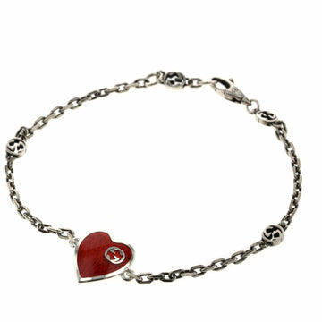 Gucci Bracelet Interlocking G Heart Silver 925 Enamel Ladies GUCCI K21007256