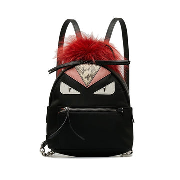 FENDI Rucksack Backpack 8B2038 Black Red Nylon Women's