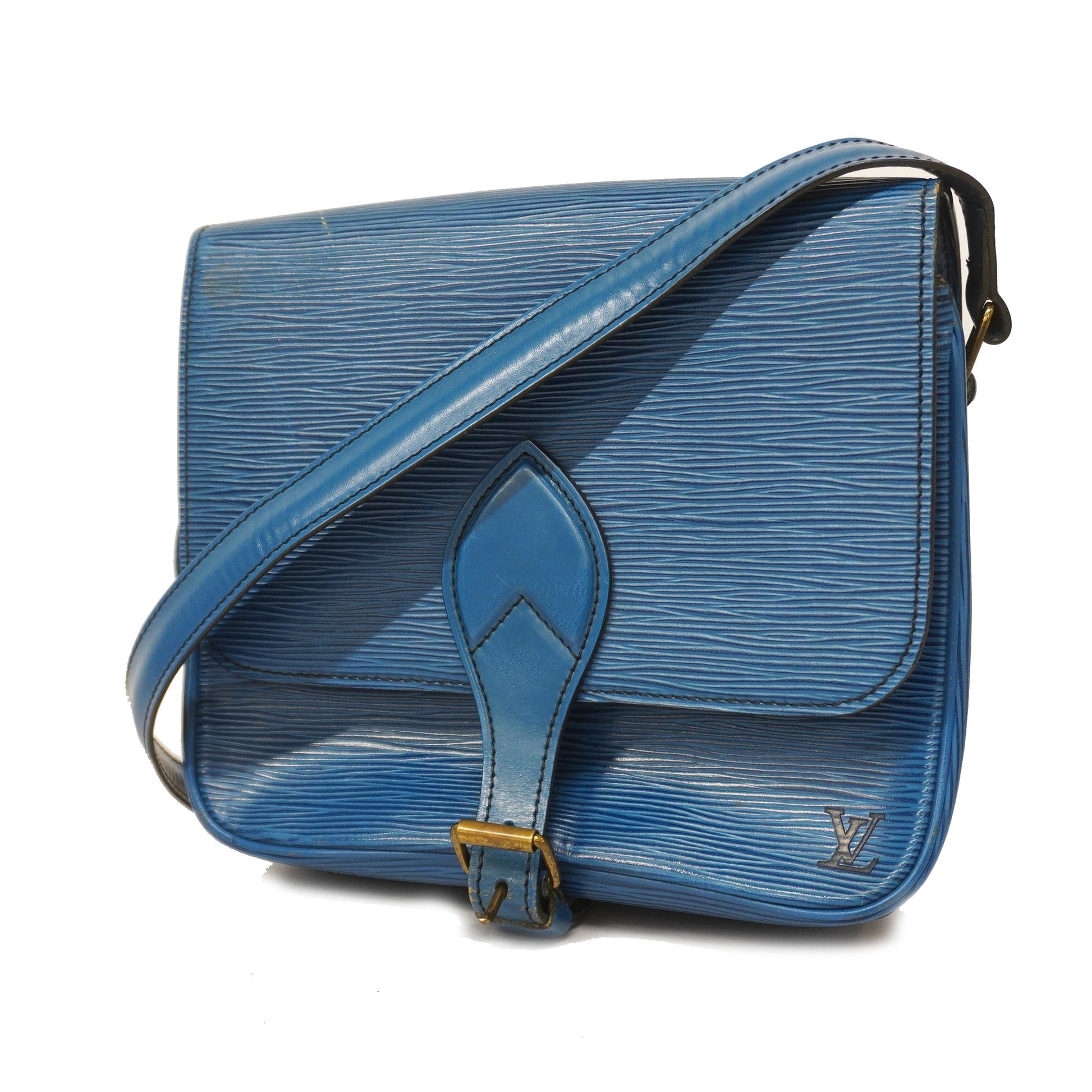 LOUIS VUITTON Cartouchiere Shoulder Crossbody Bag M52245 Epi Leather Toledo  Blue