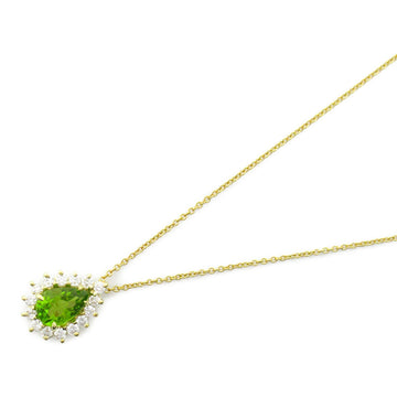 TIFFANY&CO Peridot Diamond Necklace Necklace Green Clear K18 [Yellow Gold] Peridot Green Clear