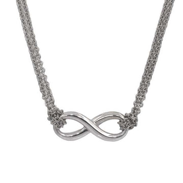 TIFFANY Infinity Necklace Silver Ag 925 &Co. Double Chain ∞ Top Ladies Pendant