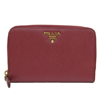 PRADA Saffiano Women's Leather Middle Wallet [bi-fold] Bordeaux