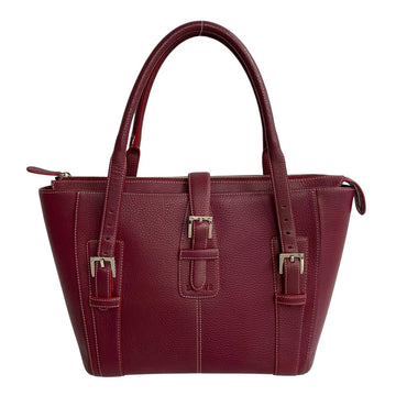 LOEWE Senda Leather Genuine Handbag Tote Bag Mini Boston Bordeaux Red 18590