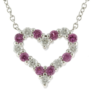 TIFFANY & Co. Heart Open Necklace Diamond Ladies