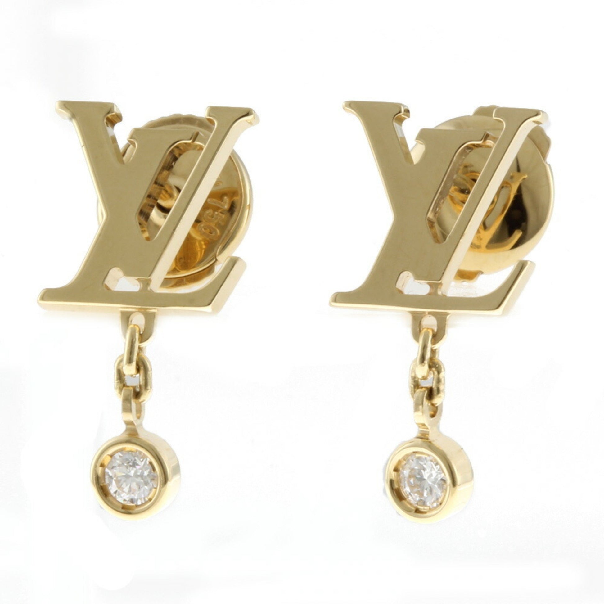 LOUIS VUITTON earring gold 18K K18 Gold diamond Single Pus Ideal Blossom