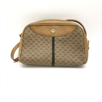 GUCCI 80S Micro GG Shoulder Bag Old  Brown Beige Sherry Line