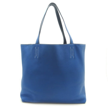 HERMES Double Sense 45 E stamped 2001 Women's tote bag Taurillon Clemence Blue Nuit x Ankle