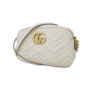 Gucci GG Marmont Shoulder Bag 447632 Women's Leather Shoulder Bag Ivory