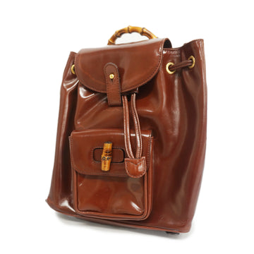 GUCCIAuth  Bamboo Rucksack 003 1998 0030 Women's Leather Backpack Brown