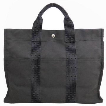 Hermes Bag Yale Line Tote MM Dark Gray x Silver Hardware 69% Polyamide 31% Polyester Handbag Women's Men's