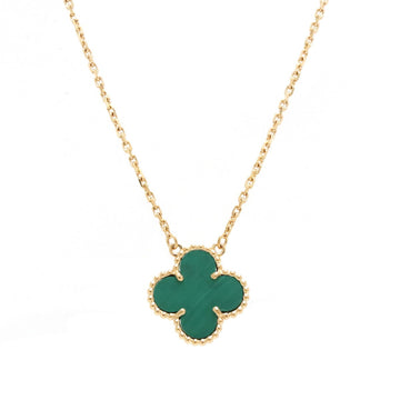 VAN CLEEF & ARPELS Alhambra Necklace Pendant K18YG Gold Malachite VCAR09VA00
