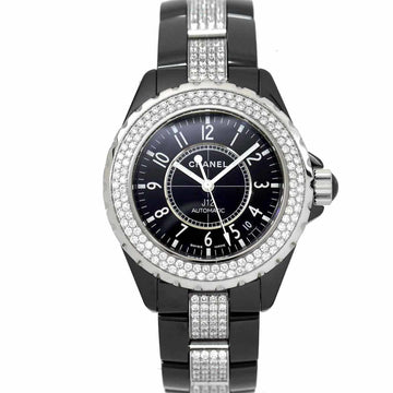 Chanel J12 38mm H1339 genuine diamond men's watch bezel date black ceramic automatic winding