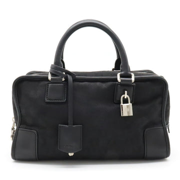 LOEWE Amazona 28 Anagram Handbag Boston Canvas Leather Black 339.80.A03