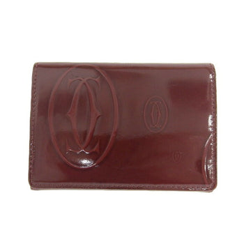 Cartier Happy Birthday Patent Card Case Business Holder Bordeaux