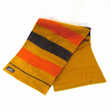 HERMES Rocaval Muffler Wool Border Paille Unisex Accessory