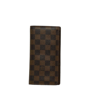 LOUIS VUITTON Damier Portefeuille Blazer Long Wallet N60017 Brown PVC Leather Women's