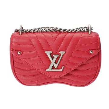 LOUIS VUITTON Monogram New Wave Chain Bag Red M51930 Women's Leather Shoulder