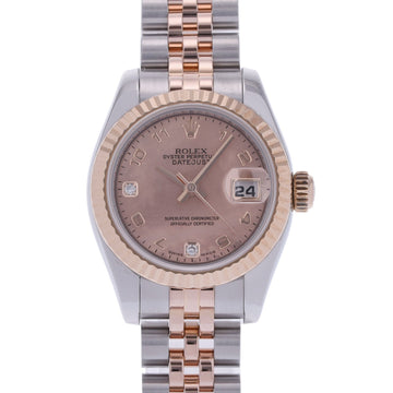 ROLEX Datejust 179171N2BR Women's PG/SS Watch Automatic Pink Gold Dust Dial