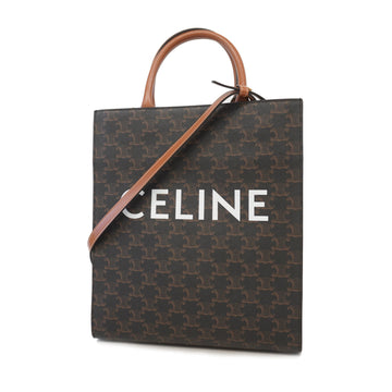 Celine 2WAY Bag Triomphe Small Vertical Cover Women's PVC Brown