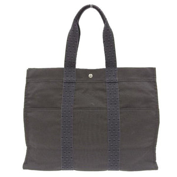 HERMES Canvas Yale Line GM Tote Bag Gray