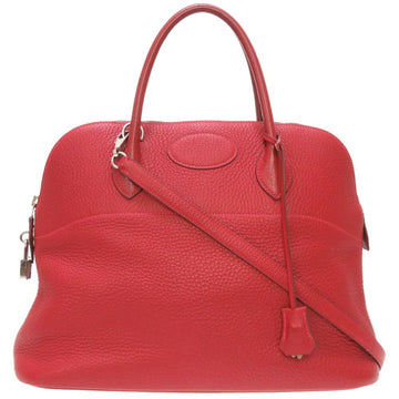 Hermes Bolide 35 Taurillon Clemence Rouge Garance G Engraved Handbag Red