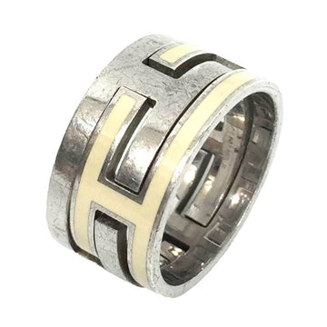 Hermes Move H Ash Ring #50 Silver x White AG925 Lacquer