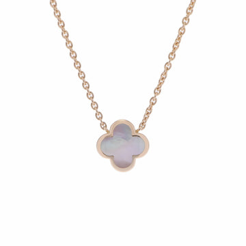 VAN CLEEF & ARPELS Van Cleef Arpels Pure Alhambra White Shell Women's K18 Yellow Gold Necklace