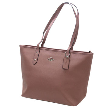 COACH tote bag shoulder leather pink F58846
