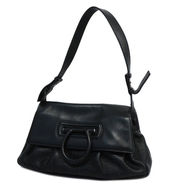 SALVATORE FERRAGAMOAuth  Gancini Women's Leather Shoulder Bag Black