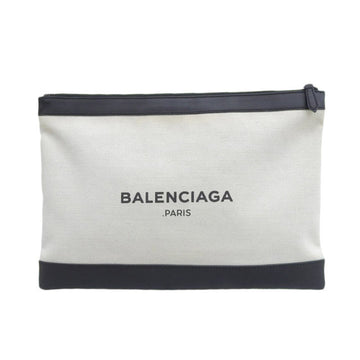 Balenciaga Women's Men's Unisex Second Bag Navy Clip L Canvas Ivory Black