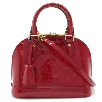 LOUIS VUITTON Monogram Vernis Alma BB Handbag Shoulder Bag Rose Andien M91771