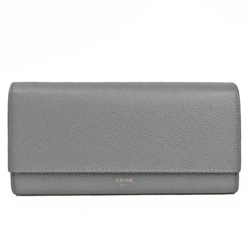 CELINE Large Flap Wallet 10B563BEL Women's Calfskin Long Wallet [bi-fold] Gray
