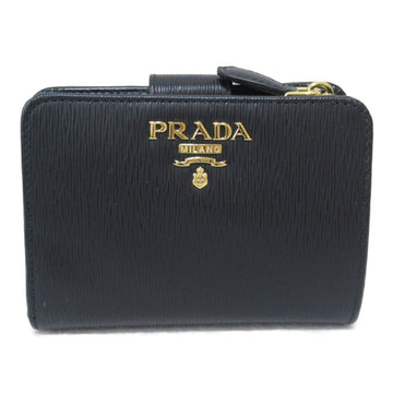 PRADA Two fold wallet Black leather Safiano 1ML0182B6PF0002